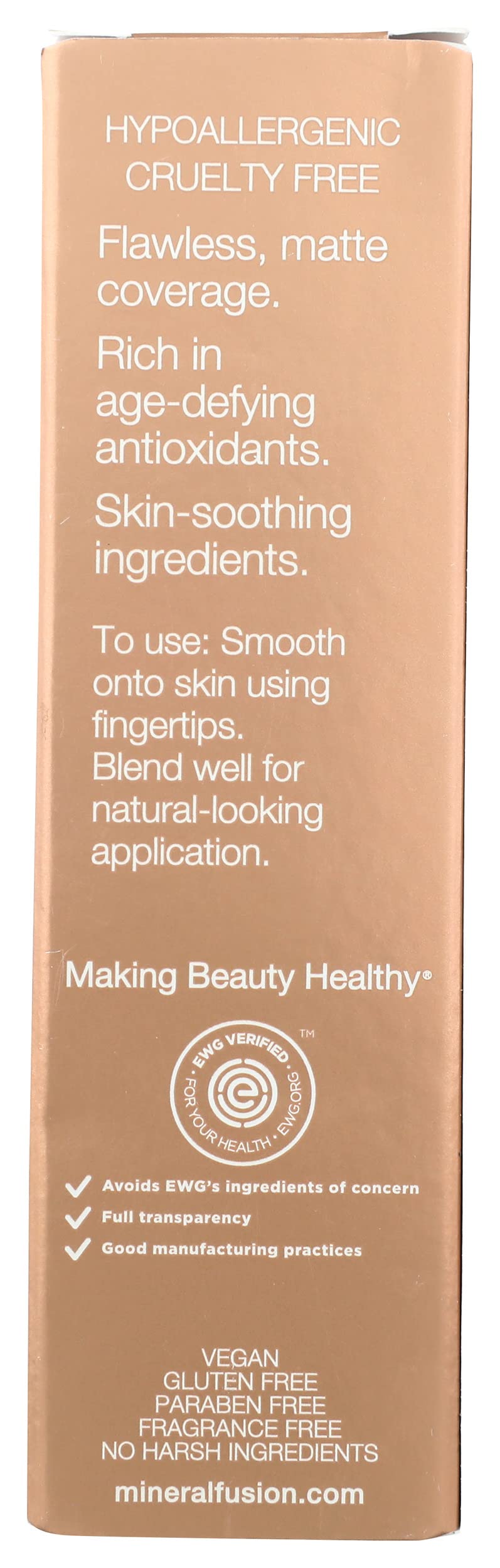 Mineral Fusion pump and label detail highlighting brand and easy-dispense benefit
