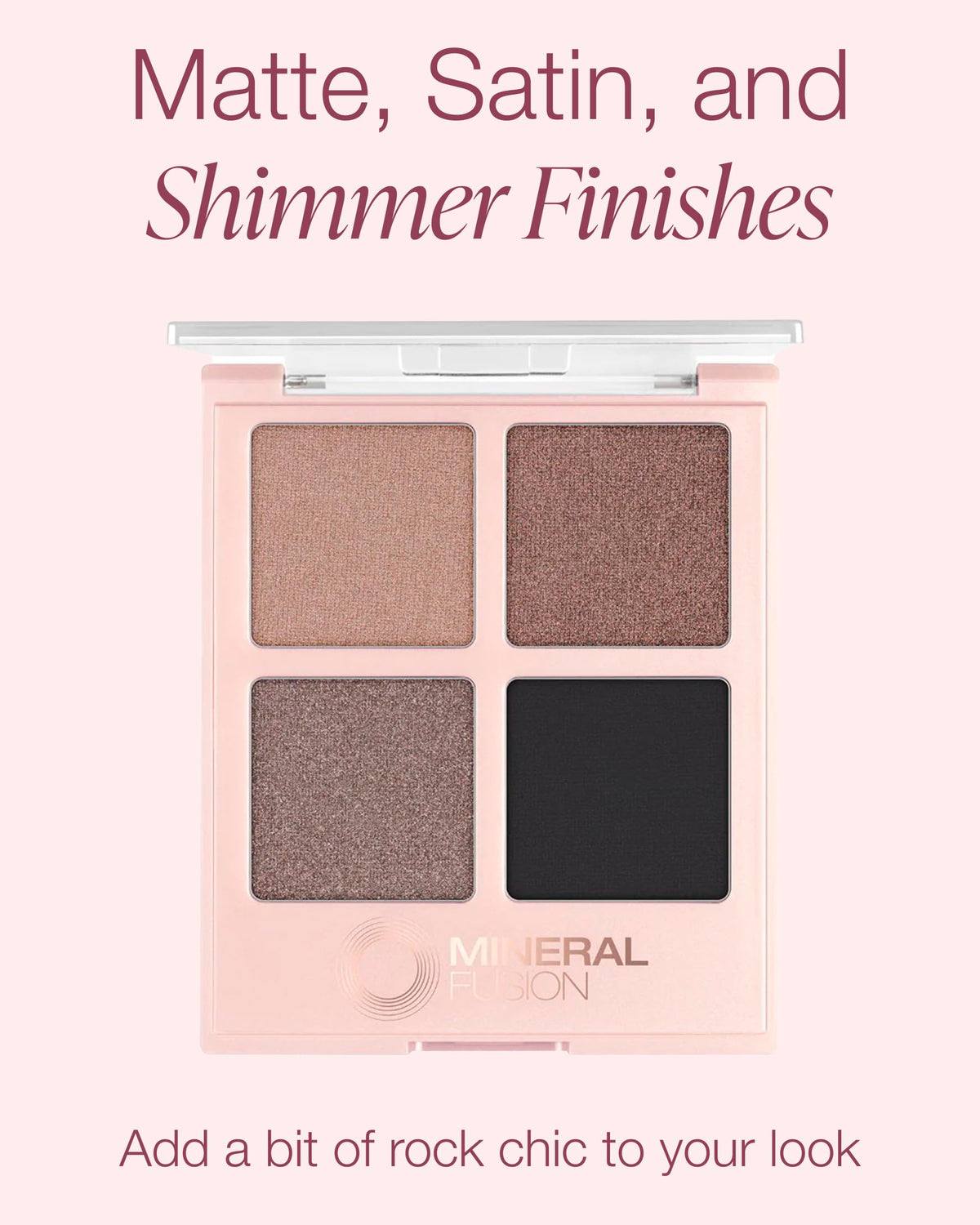 Mineral Fusion close-up texture of pressed powders showing smooth, blendable finish for easy application