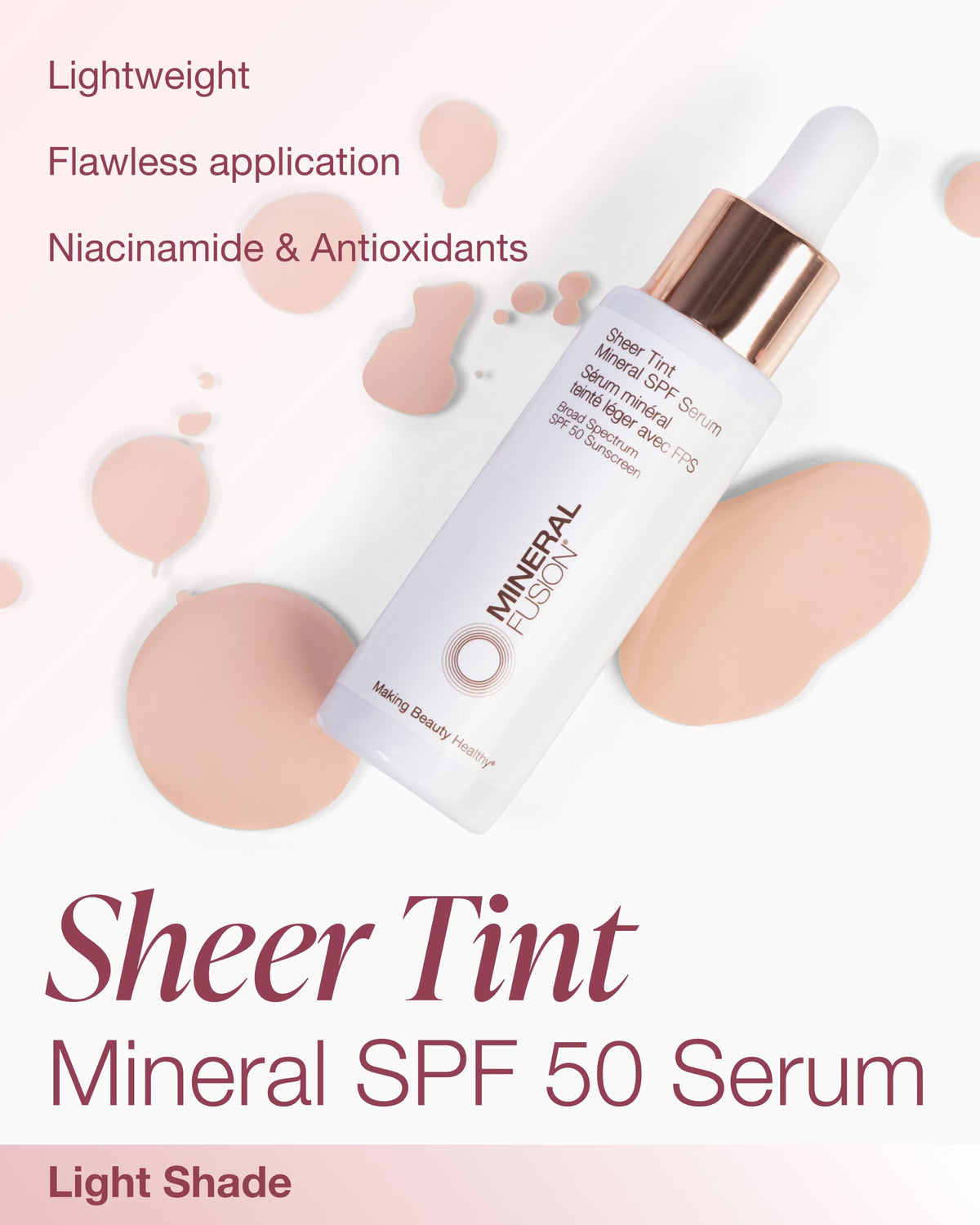 Mineral Fusion dropper applying serum highlighting precise application