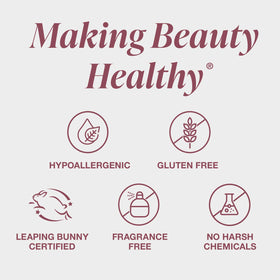Mineral Fusion in a lifestyle makeup bag showing everyday portability and on-the-go touch-ups