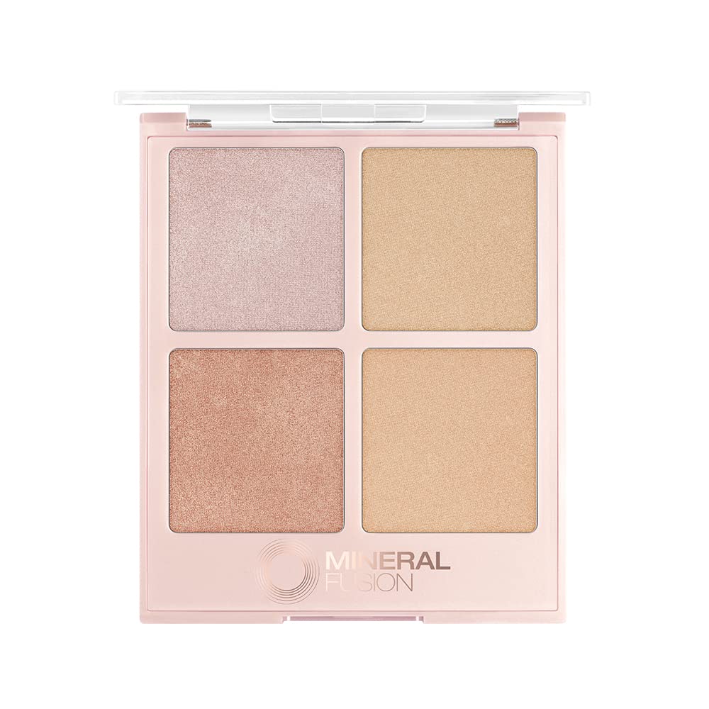 Mineral Fusion palette front view showing compact packaging and shade names for easy choice