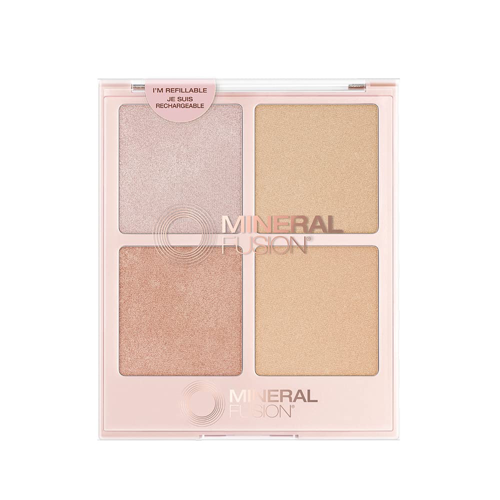 Mineral Fusion open palette top view revealing four coordinated highlight shades for layering