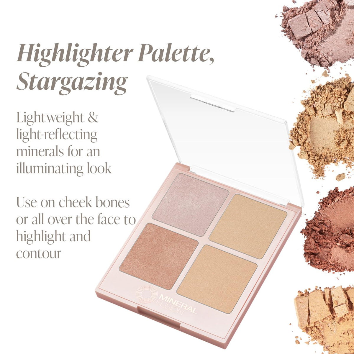 Mineral Fusion texture swipe illustrating lightweight shimmer and blendability on skin