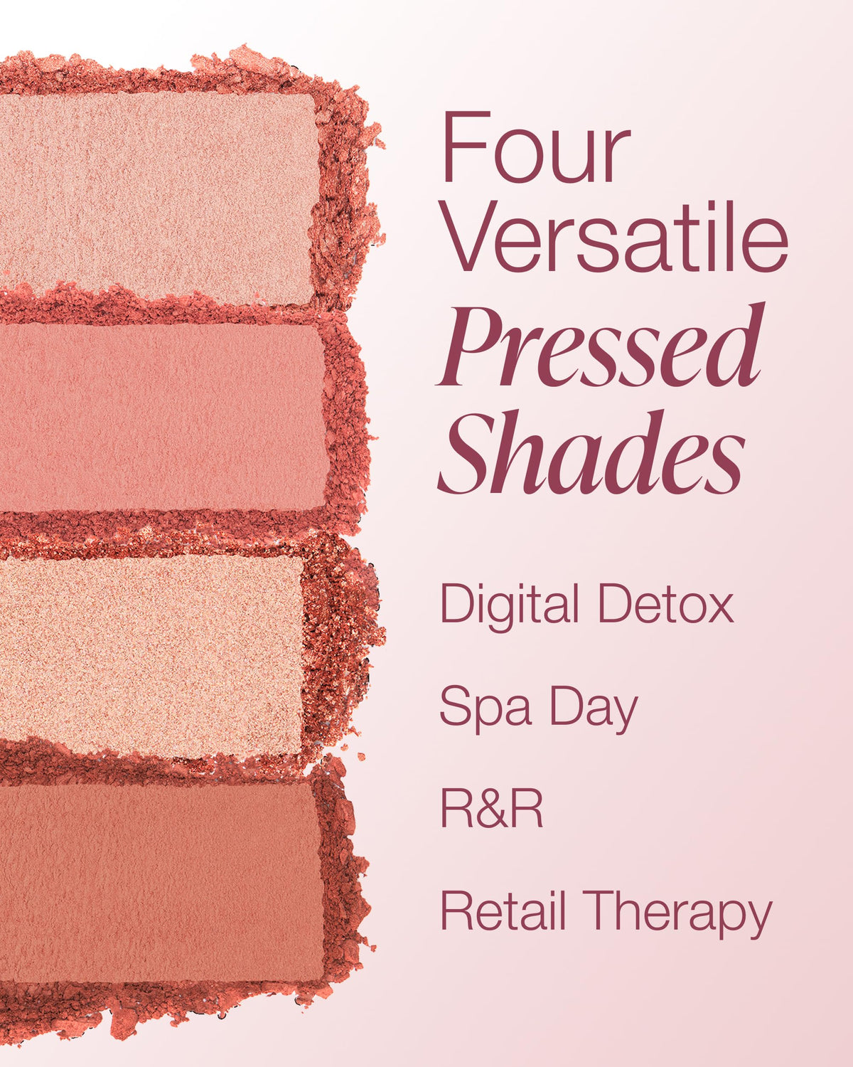 Mineral Fusion swatches on arm showing pigment payoff and blendability benefit