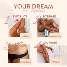MINETAN BODY.SKIN applied with handheld spray gun for salon-quality results