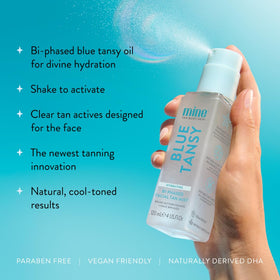 MINETAN bi-phased texture being shaken to activate formula and hydration