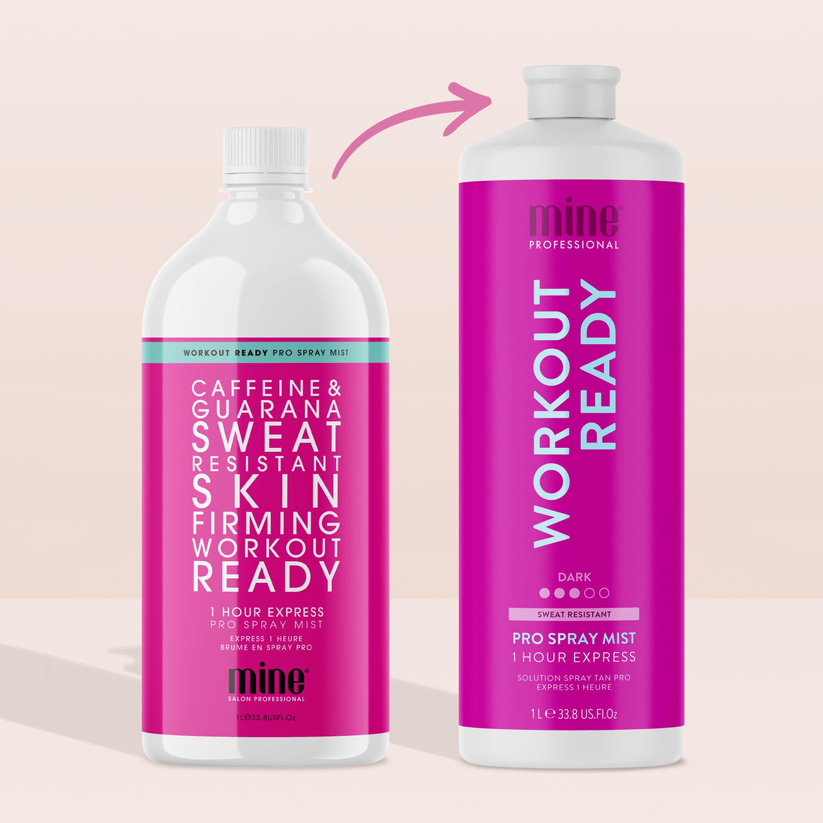 MINETAN BODY.SKIN close label detail highlighting 1 hour express benefits