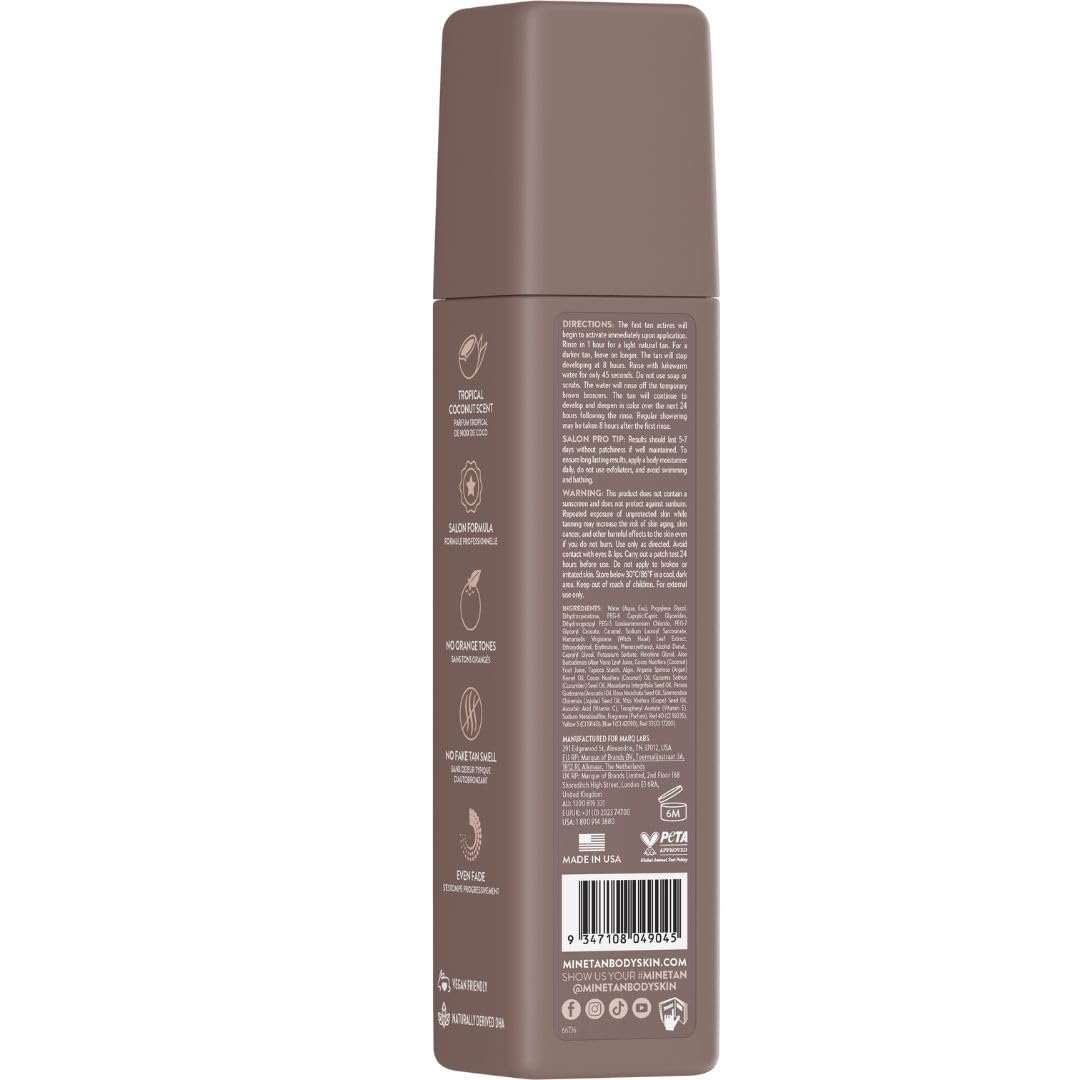 MINETAN BODY.SKIN pump dispensing foam for controlled application