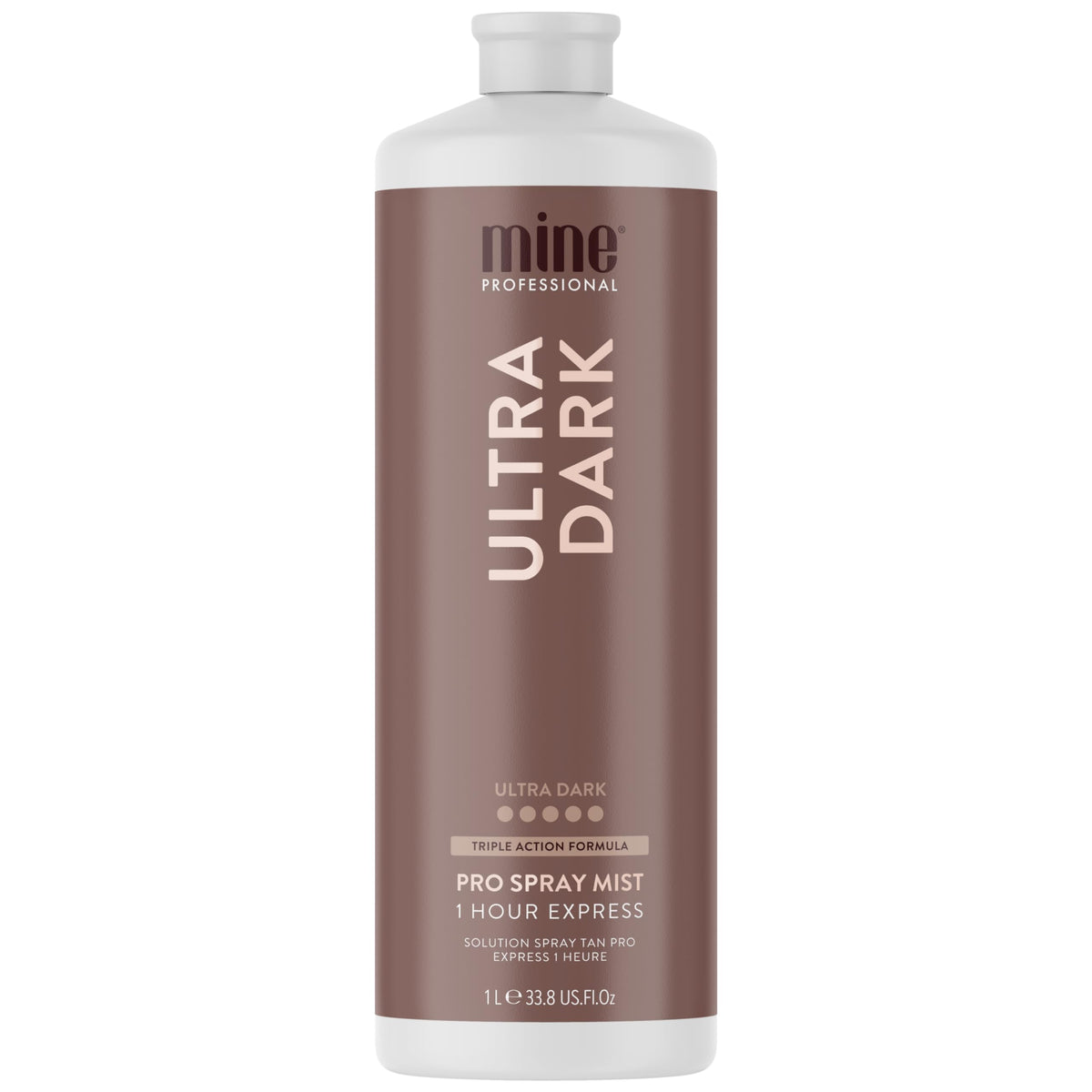 MINETAN BODY.SKIN front bottle view showing professional 33.8 oz size and branding benefit