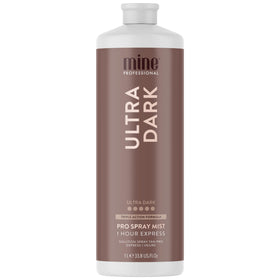 MINETAN BODY.SKIN front bottle view showing professional 33.8 oz size and branding benefit