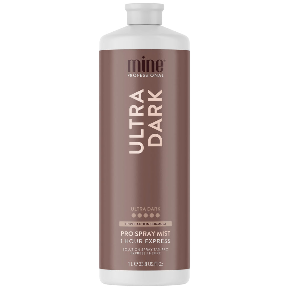 MINETAN BODY.SKIN front bottle view showing professional 33.8 oz size and branding benefit