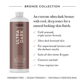 MINETAN BODY.SKIN fine mist being applied to back delivering fast-developing bronze