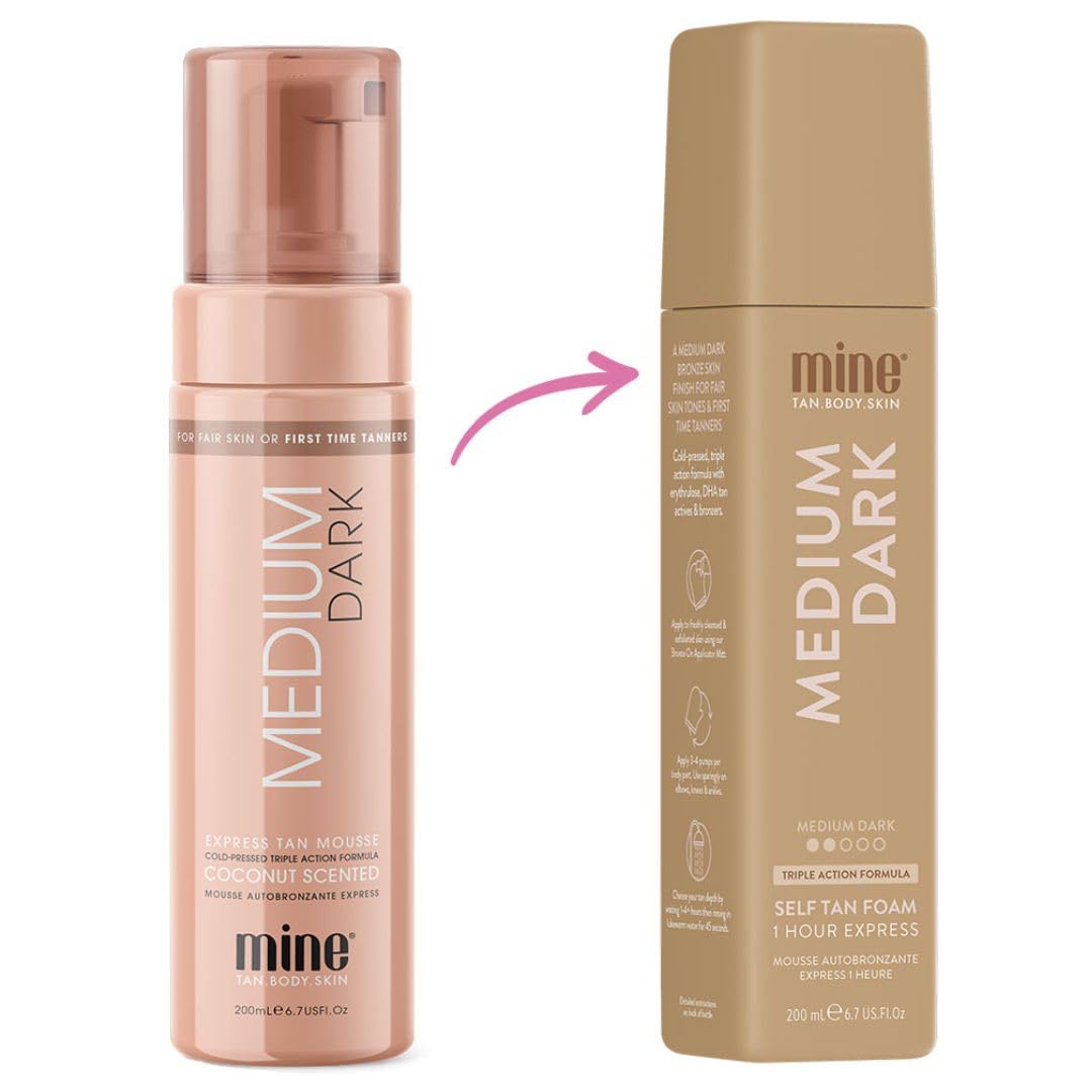 MINETAN BODY.SKIN bottle on bathroom shelf showing daily routine fit