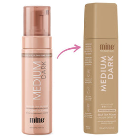MINETAN BODY.SKIN bottle on bathroom shelf showing daily routine fit