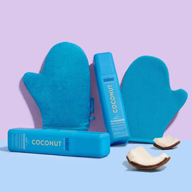 MINETAN bottle label showing ingredients and hydrating coconut benefits