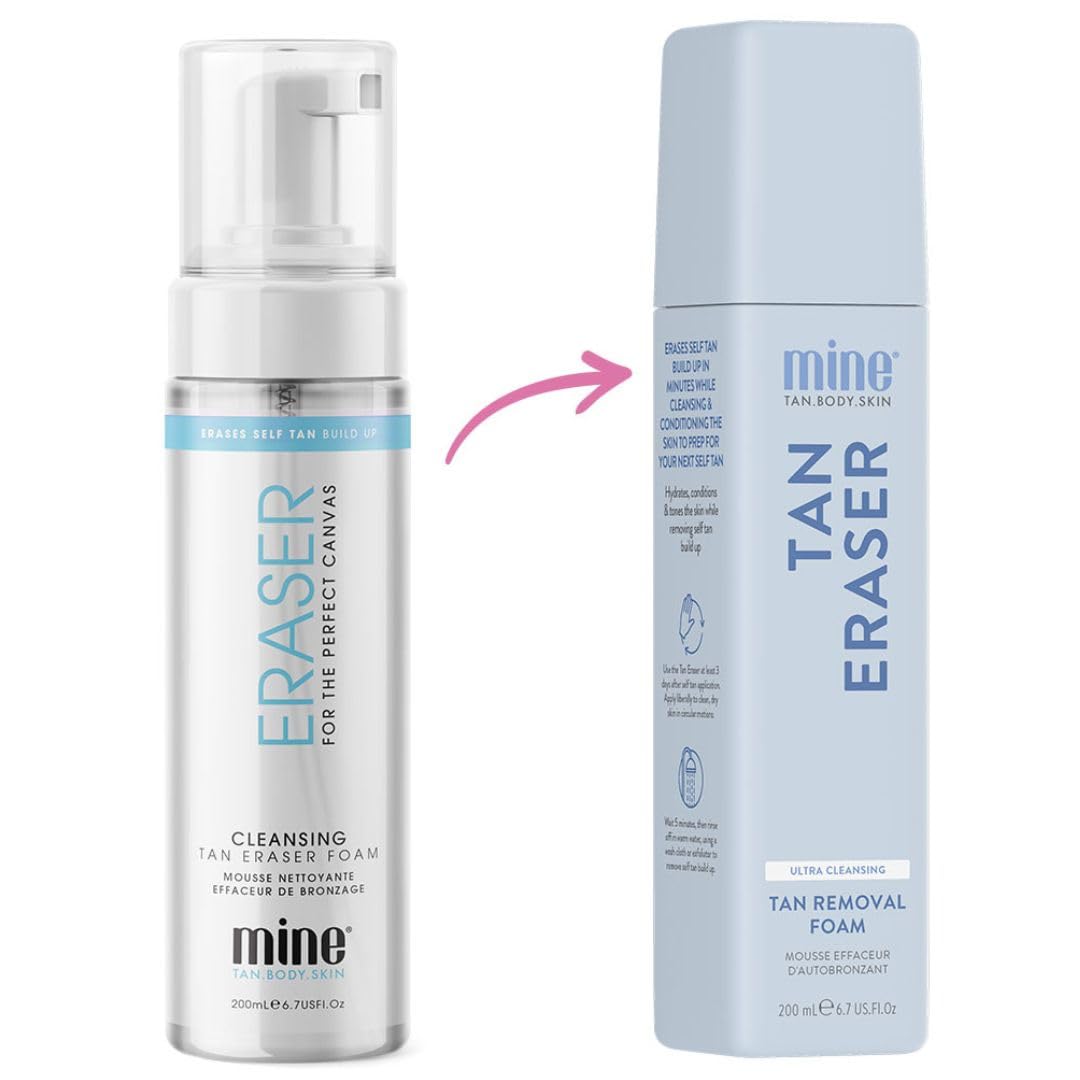 MINETAN BODY.SKIN bottle beside hand to show 6.7 fl oz scale and portability