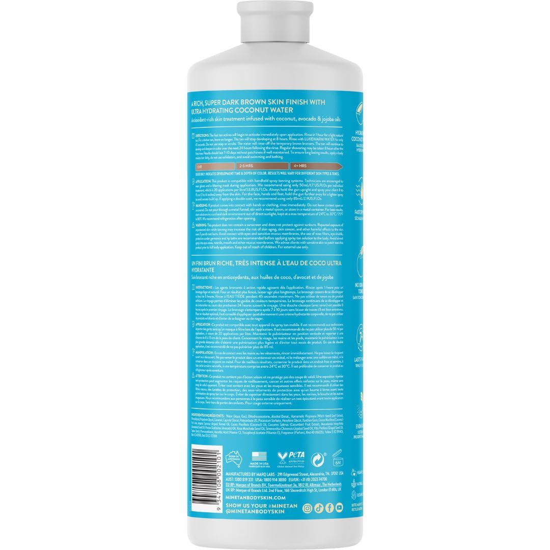 MINETAN coconut spray nozzle close-up demonstrating fine mist and control