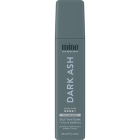 MINETAN BODY.SKIN front packaging showing dark ash mousse benefit