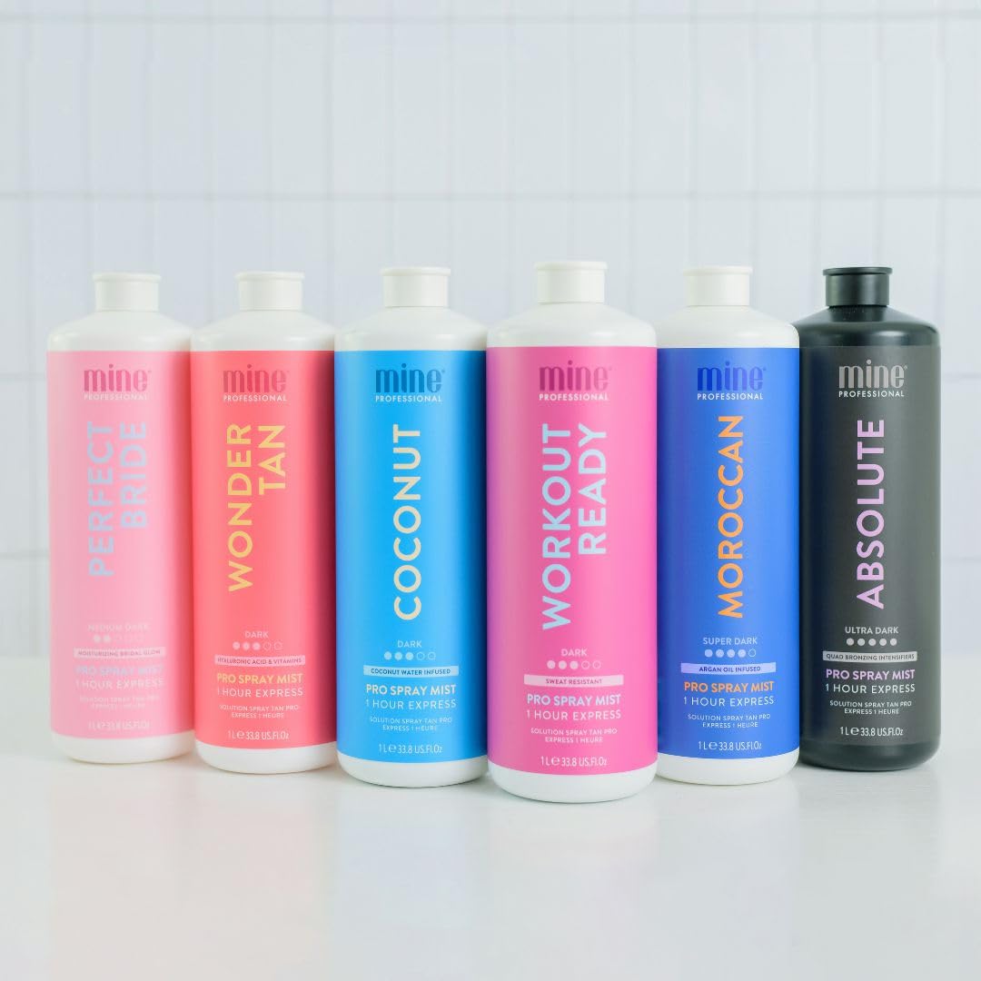 MINETAN BODY.SKIN Moroccan being sprayed in salon for professional, streak-free finish