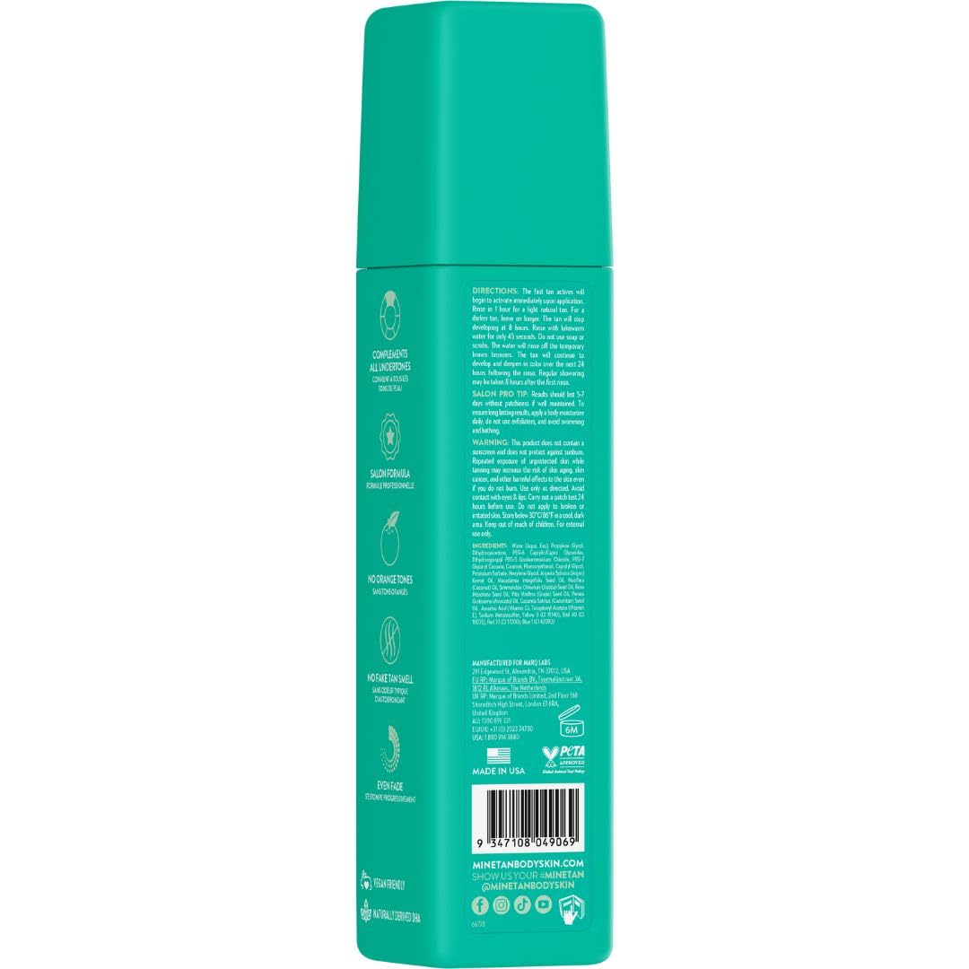 MINETAN BODY.SKIN pump dispensing foam for easy controlled application