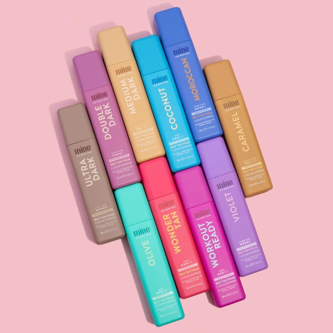 MINETAN BODY.SKIN rinse stage showing guide bronzers washing off cleanly