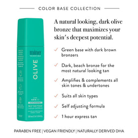 MINETAN BODY.SKIN foam texture close-up that hydrates and blends evenly