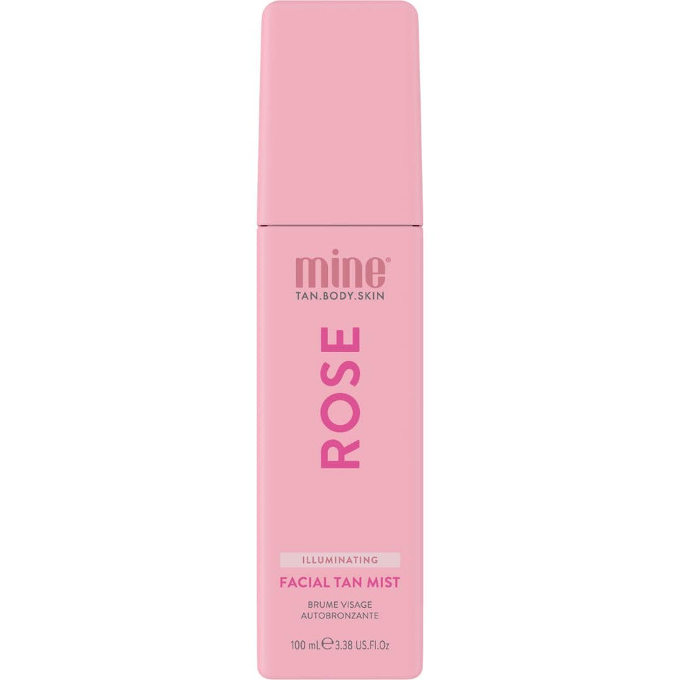 MINETAN BODY.SKIN front packaging showing clear facial tan mist for travel convenience