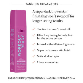 MINETAN BODY.SKIN mousse texture close-up showing airy foam for easy blending