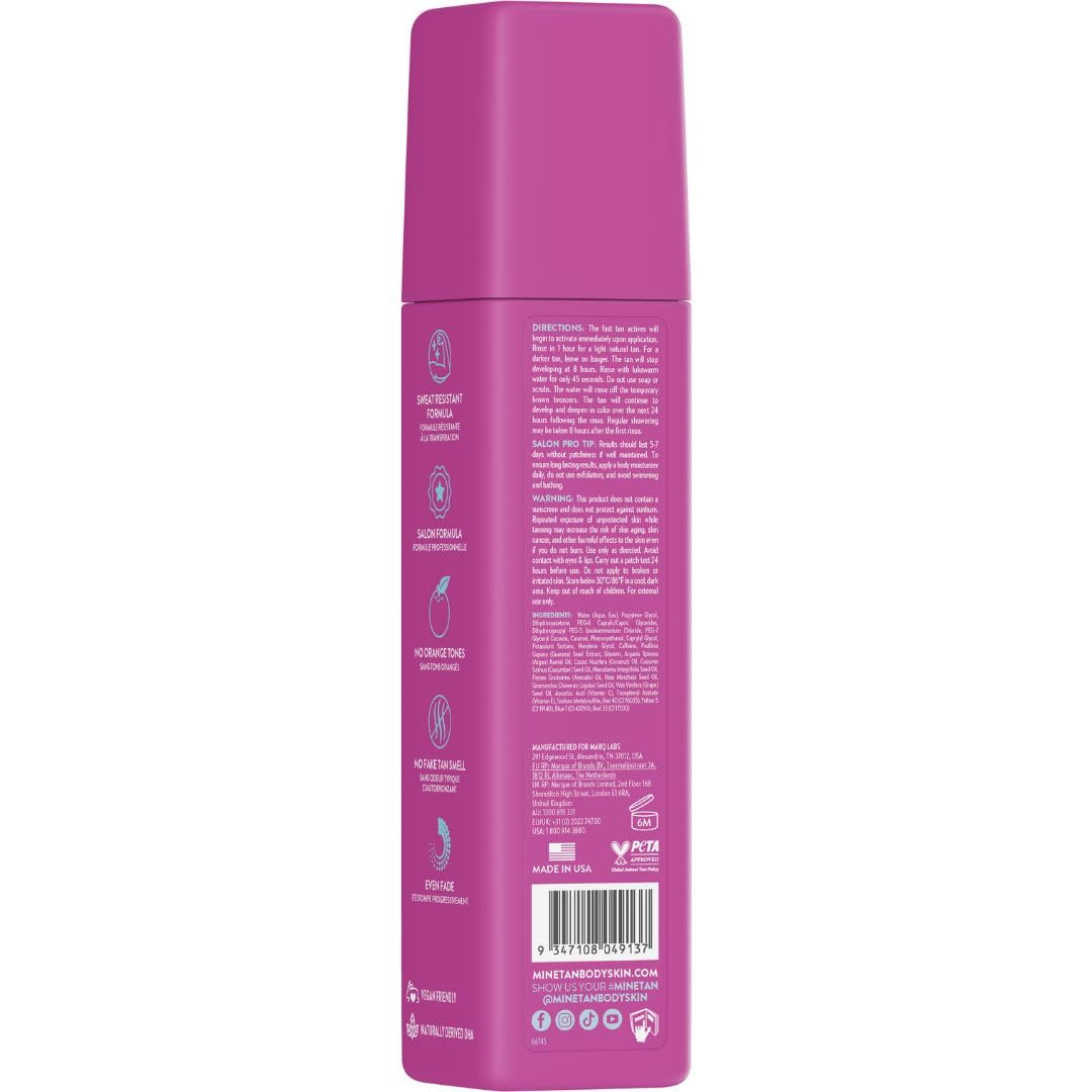 MINETAN BODY.SKIN pump dispensing mousse for controlled, mess-free application benefit