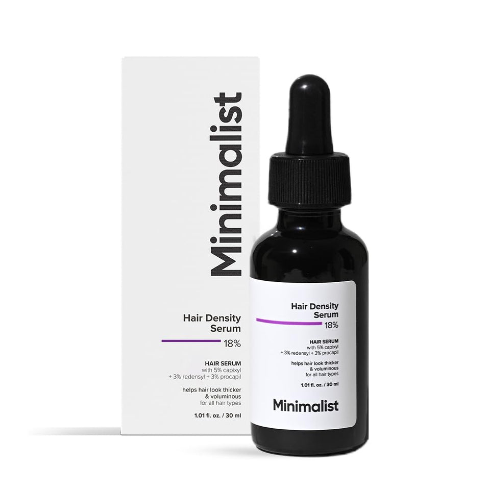 Minimalist front packaging showing 30ml bottle and clear benefit of targeted density support
