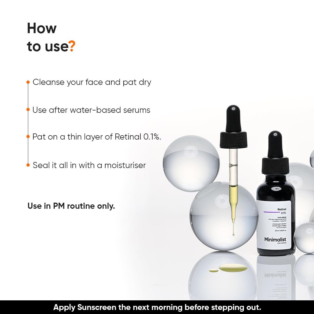 Minimalist serum staged on a vanity at night to demonstrate PM-only usage