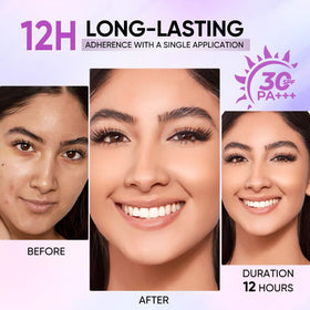 MINIMELI foundation applied outdoors demonstrating long-lasting wear