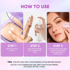 MINIMELI application sponge pressing cushion for fast seamless blending benefit