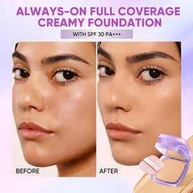 MINIMELI cushion open with mirror for easy on-the-go touch-ups