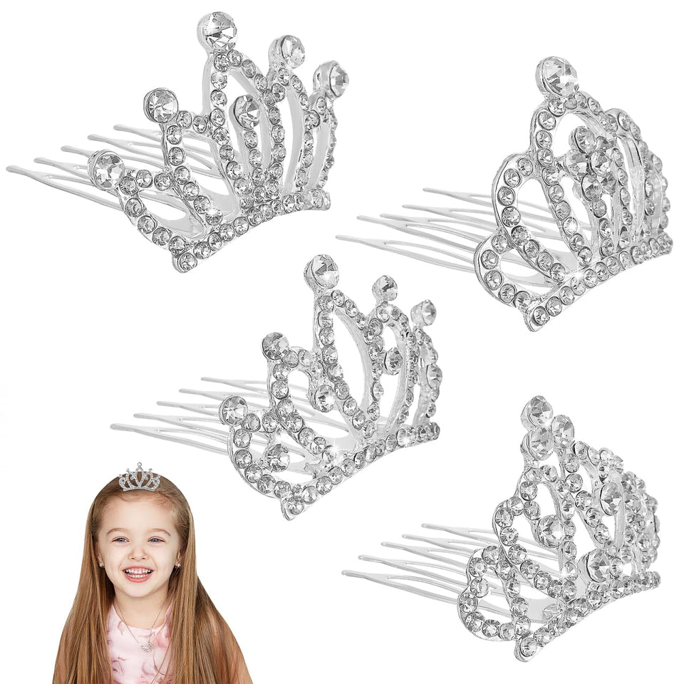 minkissy front packaging showing four silver crown combs, ideal as a gift