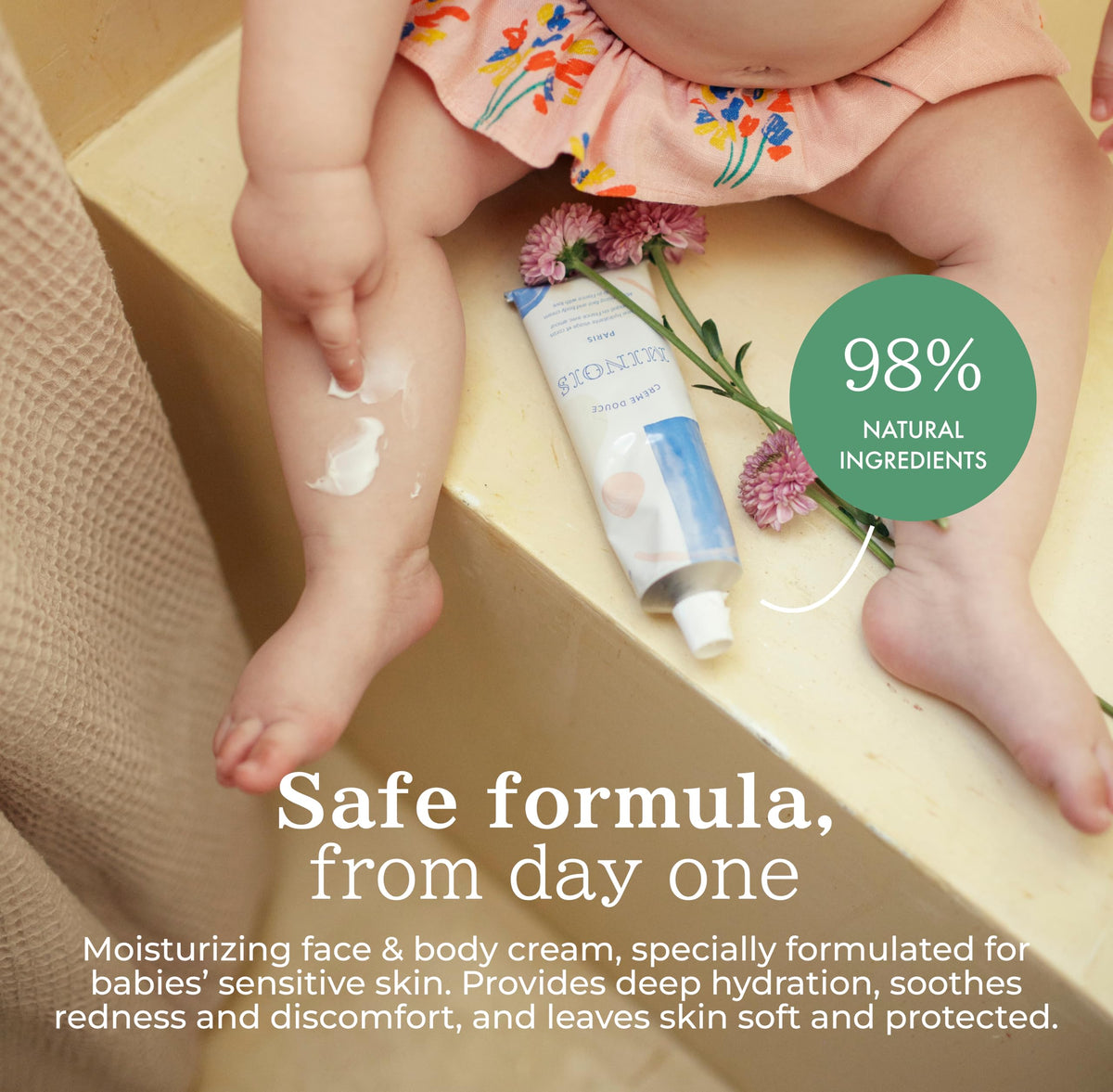 MINOIS pump dispensing cream for easy application and no waste