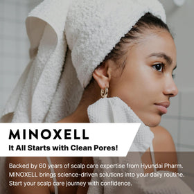 MINOXELL lifestyle bathroom routine portraying daily use and effortless integration
