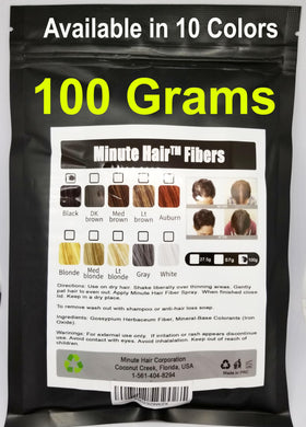 Minute Hair front packaging light brown shows refill size and easy use benefit