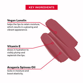 Mirabella applied on lips in perfect red demonstrates smudge-resistant wear