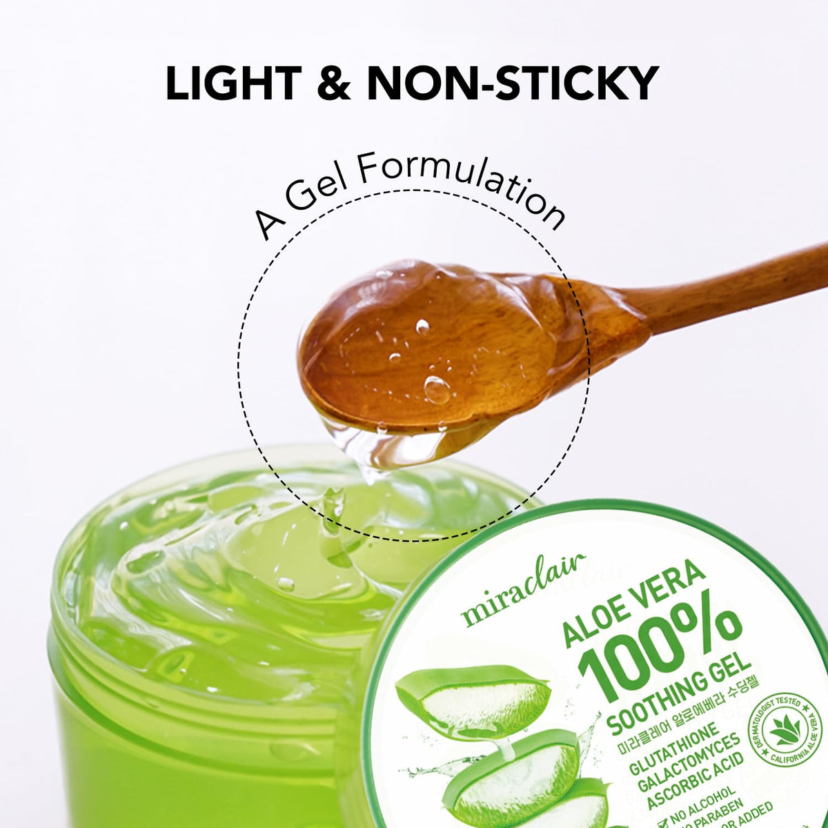 MIRACLAIR label close-up listing key ingredients and benefits