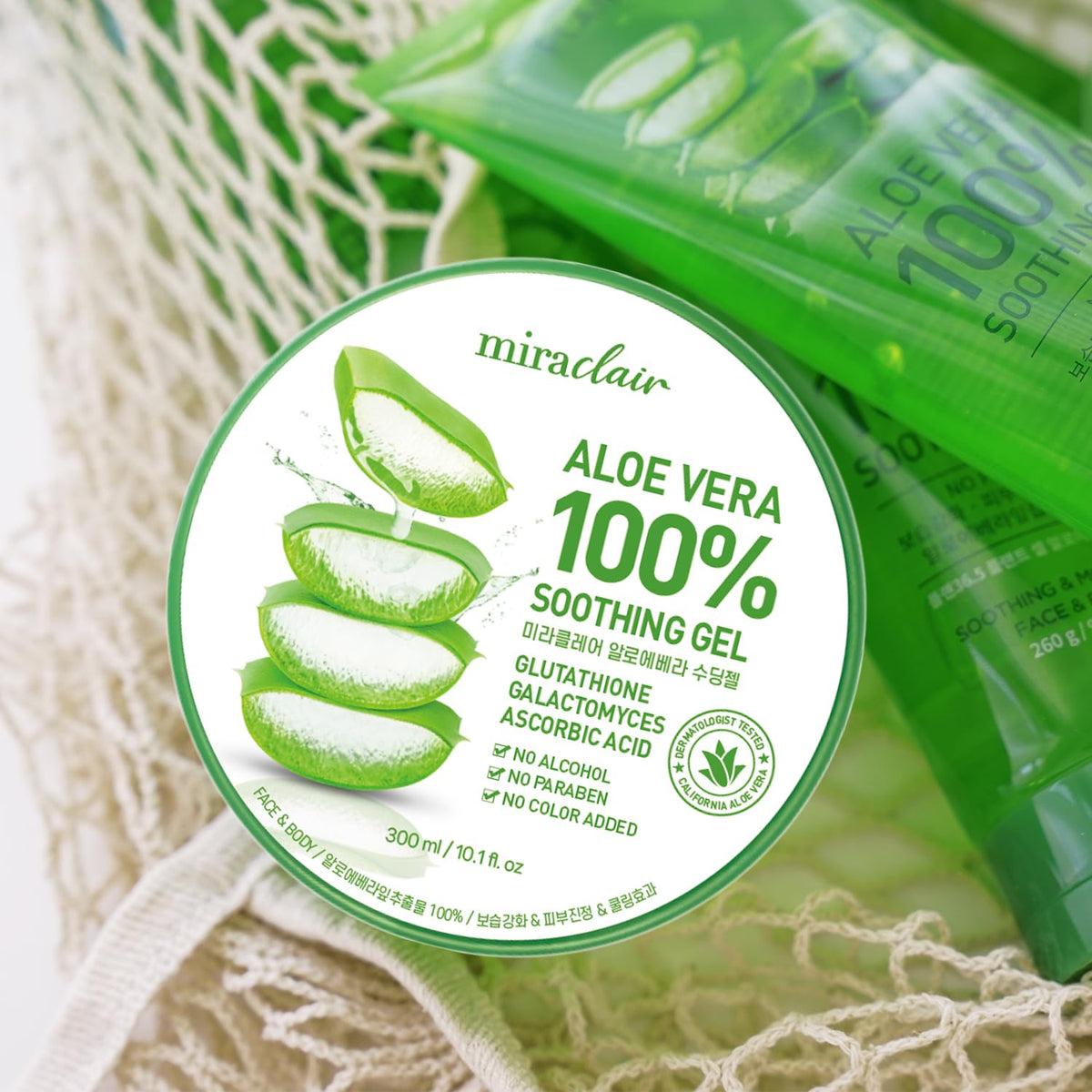 MIRACLAIR label close-up highlighting hyaluronic acid and madecassoside