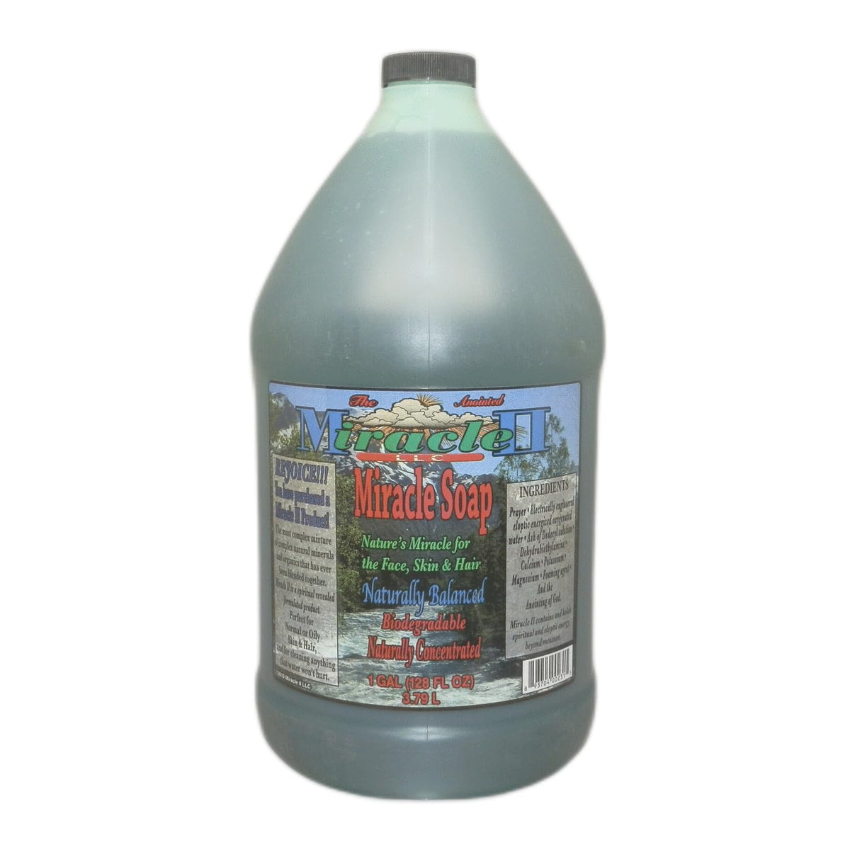 Miracle II front bottle 128 fl oz showing label and clean design for economical daily use