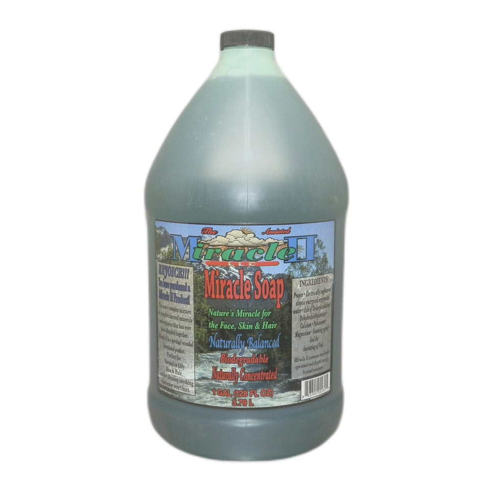 Miracle II front bottle 128 fl oz showing label and clean design for economical daily use