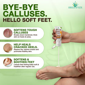 Miracle of Aloe foot cream applied before bed showing overnight hydration benefit