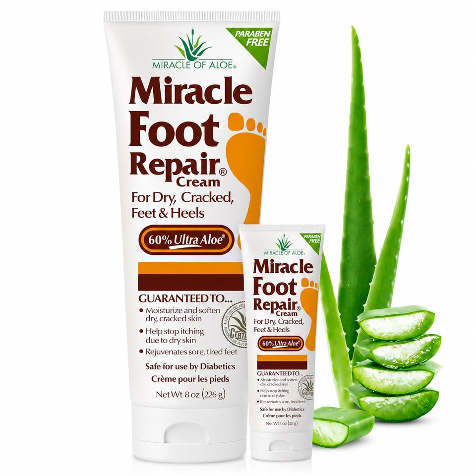 Miracle of Aloe front packaging showing jar and tube with moisturizing benefit