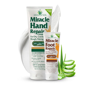 Miracle of Aloe hand tube front showing 8 oz and quick absorption benefit