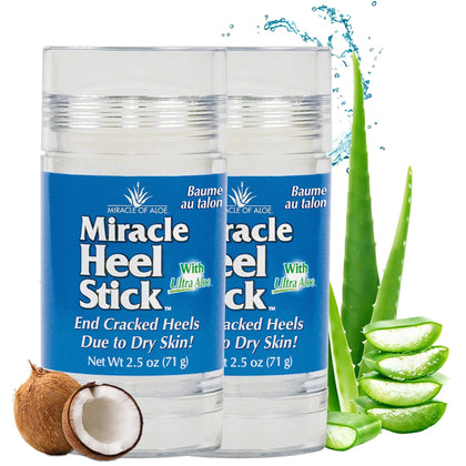 Miracle of Aloe front packaging showing heel stick Duo for easy repair