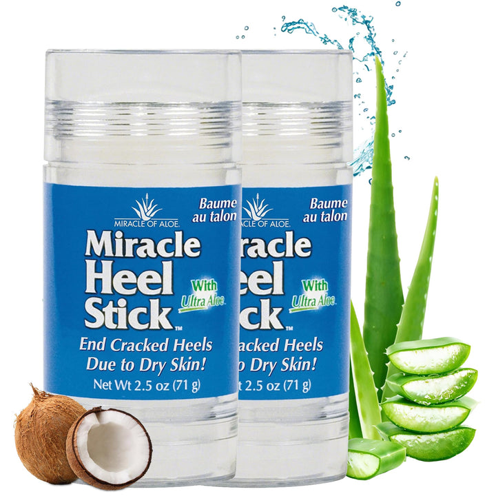 Miracle of Aloe front packaging showing heel stick Duo for easy repair