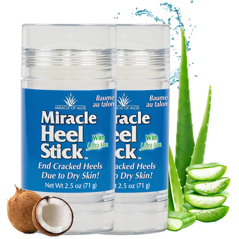 Miracle of Aloe front packaging showing heel stick Duo for easy repair
