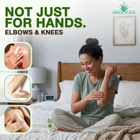 Miracle of Aloe label ingredients closeup emphasizing 60% UltraAloe concentration benefit